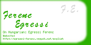 ferenc egressi business card